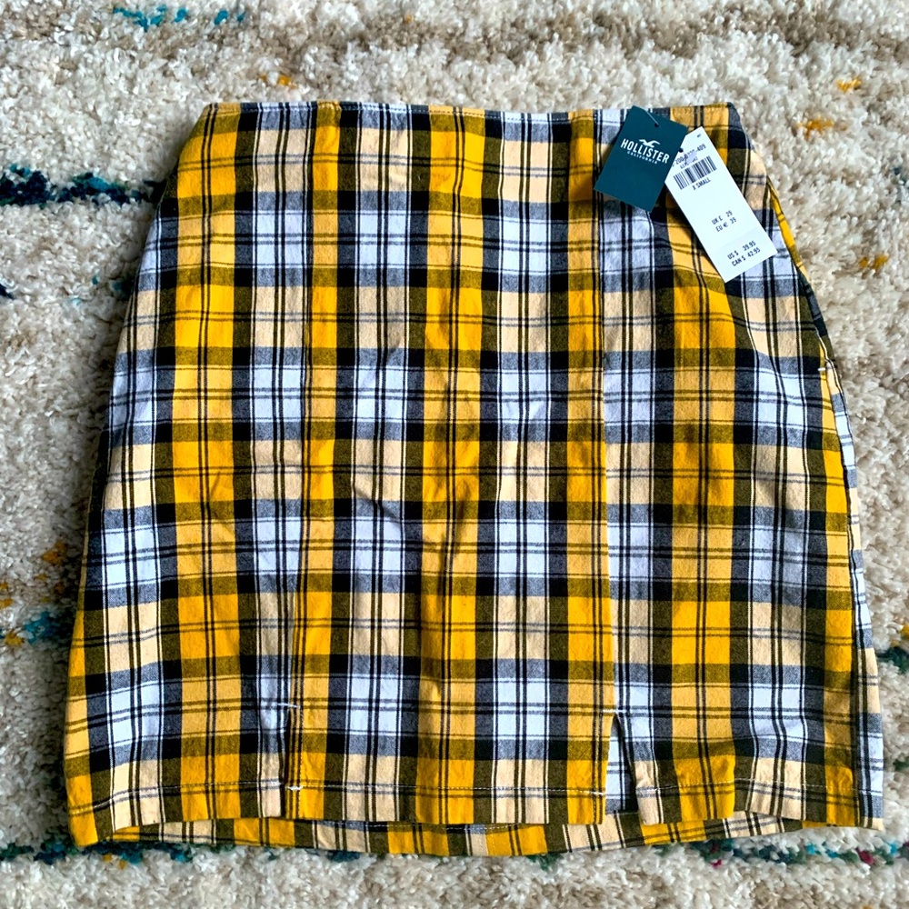 Yellow Plaid Hollister Skirt